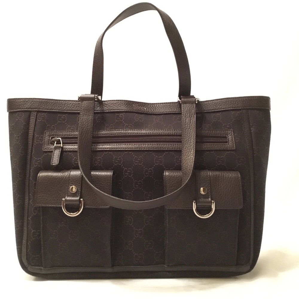🌺OFFERS🌺 Authentic Gucci Abbey Brown Canvas Tote